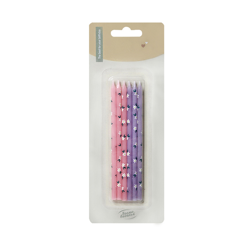 Pink at purple floral candles