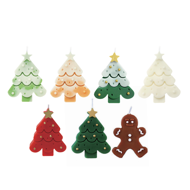 Christmas tree gingerbread man candles