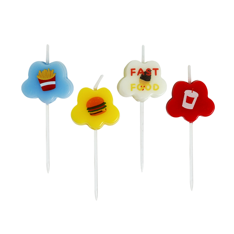 Cloud color printed candle